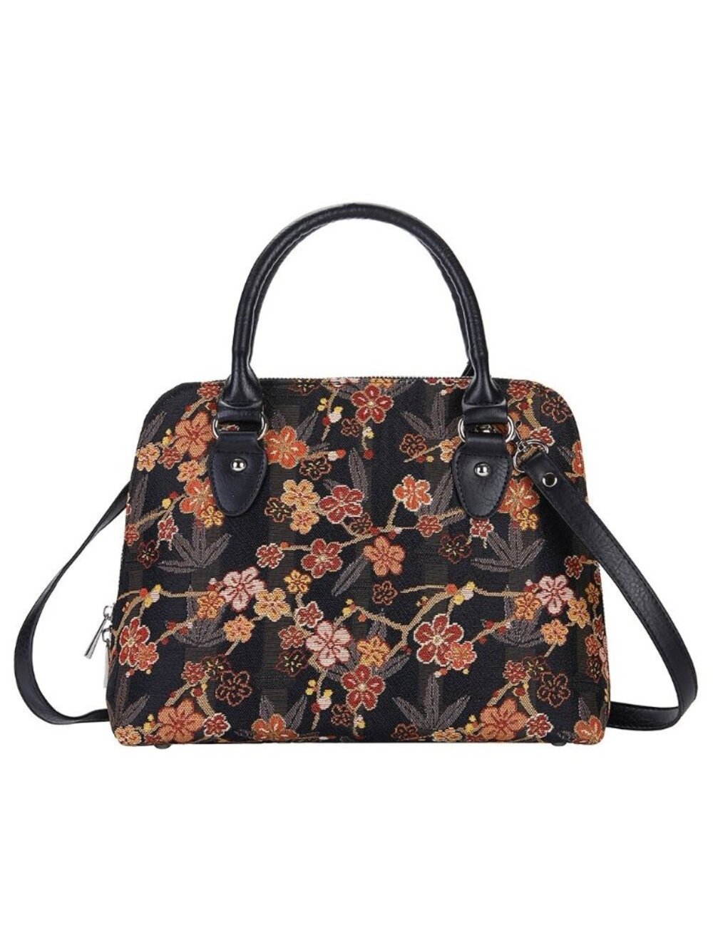 Signare Ume Sakura Convertible Top Handle Purse Crossbody Embroidered Floral